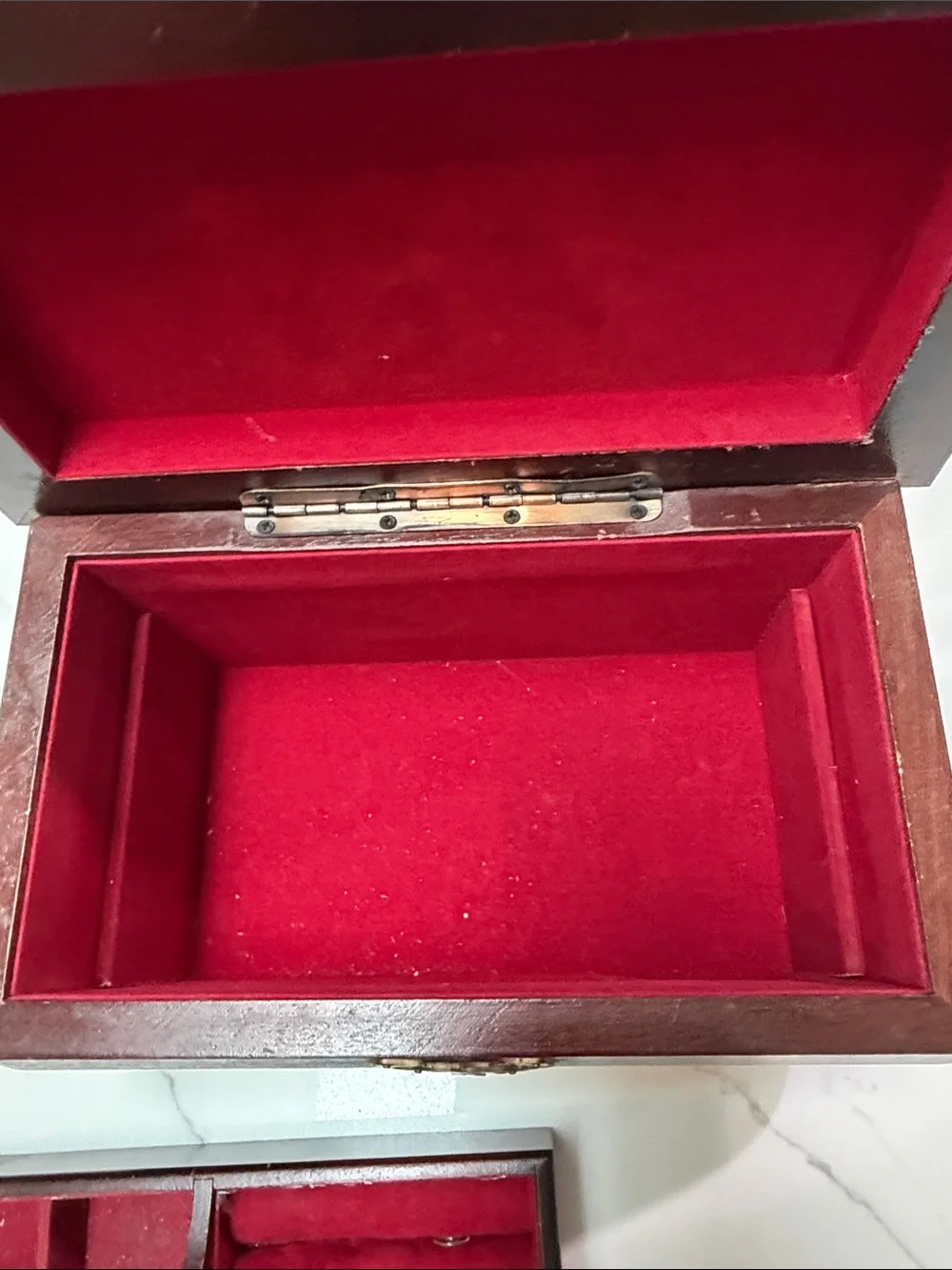 Classic Wooden Jewelry Box with Brass Accents - Brown